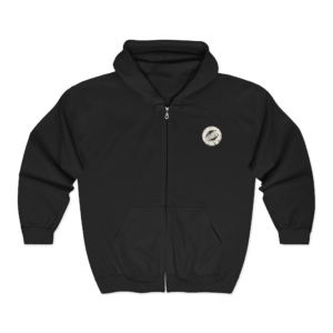 Octopus Eye Glyph Zip Hoodie — Vintage Ink Squid Design
